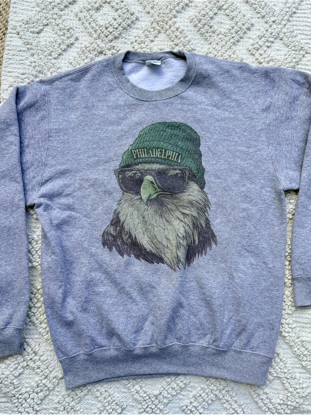 Gray 'Philadelphia' Eagle Graphic Crewneck Sweatshirt